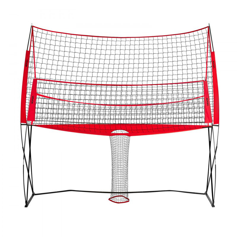 Système de filet d'entraînement pour le volleyball, H 132 po x l 96 po x P 42 po, Noir / Rouge