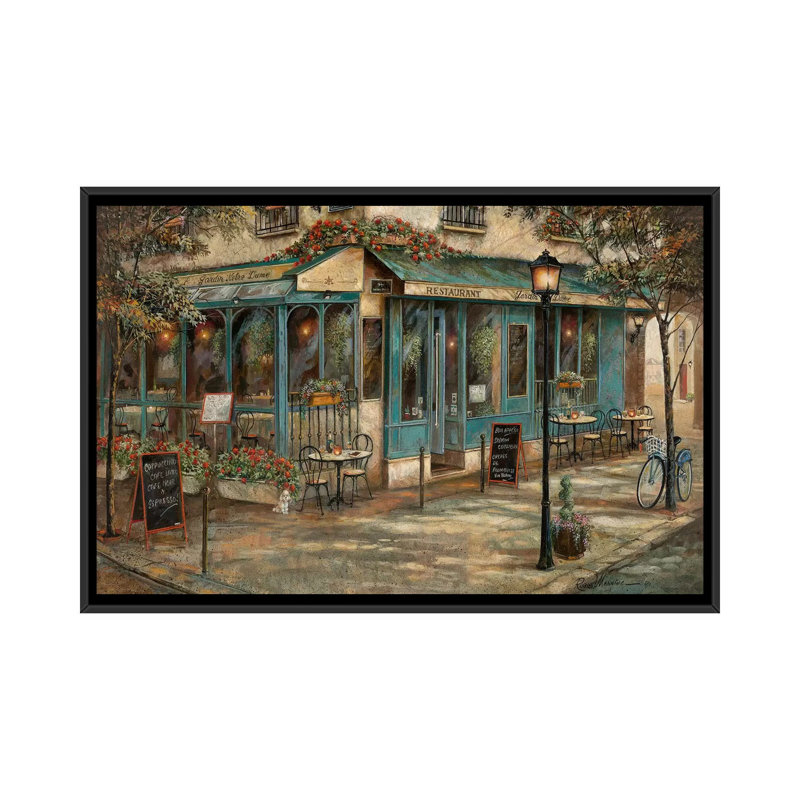 Jardin de Notre Dame par Ruane Manning - reproduction d'art, H 26 po x l 40 po x P 1,5 po, Toile avec cadre noir, Aucun mat