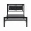 Structure simple en métal pour lit simple, style moderne et confort pour toute chambre à coucher, noir