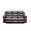 Fauteuils inclinables haut de gamme avec console centrale, cuir synthétique noir, confort moderne pour la maison