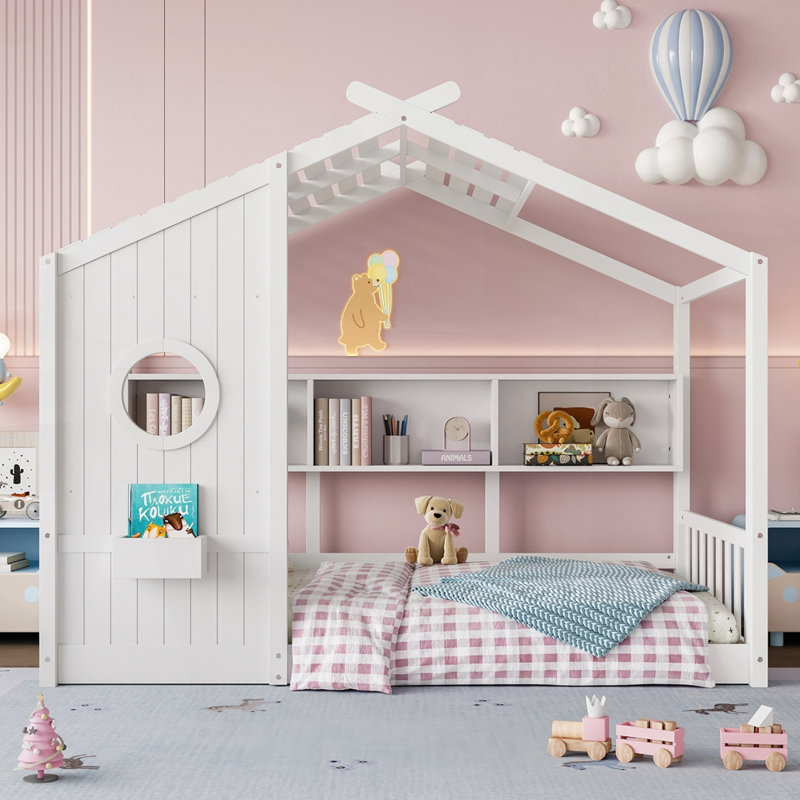 Lit Floor House pour tout-petit, Simple, Blanc