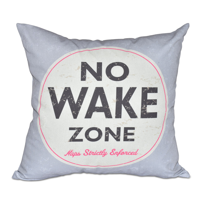 Nap Zone Outdoor Square Pillow Cover & Insert, Gray
