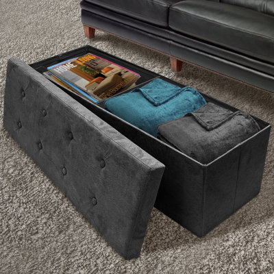 Sorbus 43" Faux Suede Storage Bench, Large