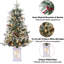 Mini arbre de Noël artificiel pré-éclairé avec 2 petits arbres de Noël 3 pieds avec 78 lumières DEL, base d'éclairage et minuterie, arbre de Noël de table