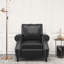 Fauteuil club en PU noir, décor clouté roulé, mobilier contemporain et fonctionnel avec garniture confortable