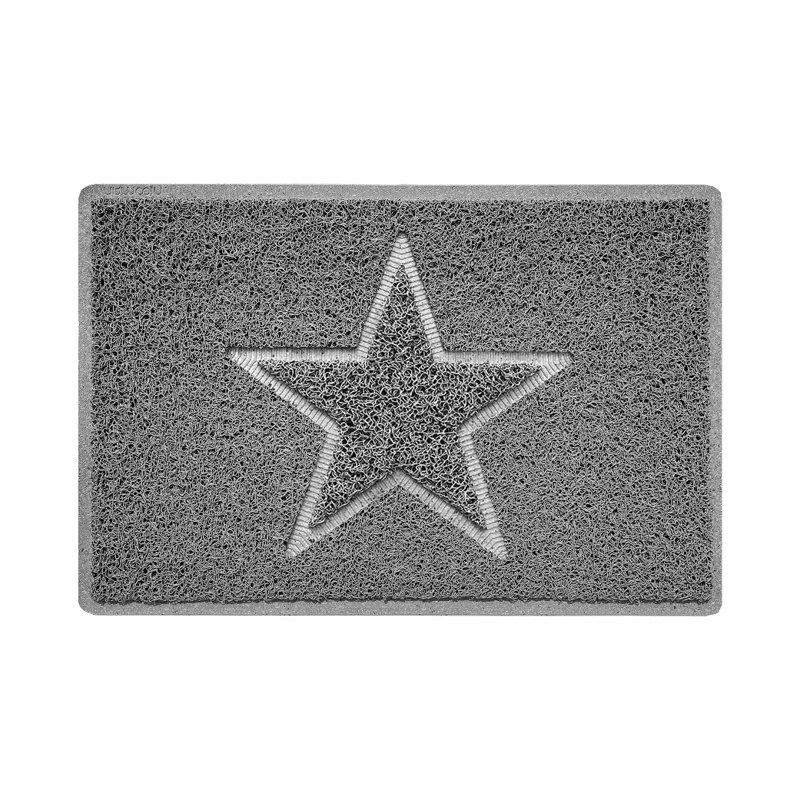 Star Non-Slip Indoor / Outdoor Doormat, 40cm W x 60cm L, Grey