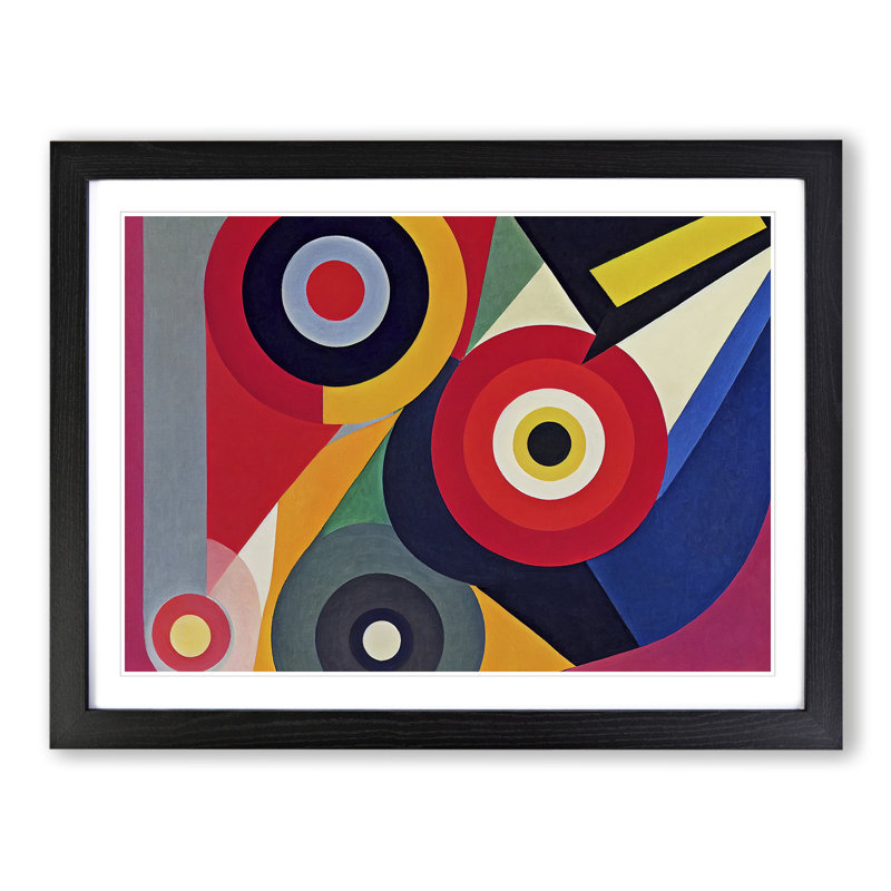 Awe Inspiring Modern Abstract 1 Piece Single Picture Frame Wall Art, 25cm H x 34cm W x 2cm D, Black Framed