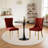 Dining Table Set,  24" Round Dining Table And 2 Velvet Dining Chairs With Gold-plated Legs-738060565-737608189