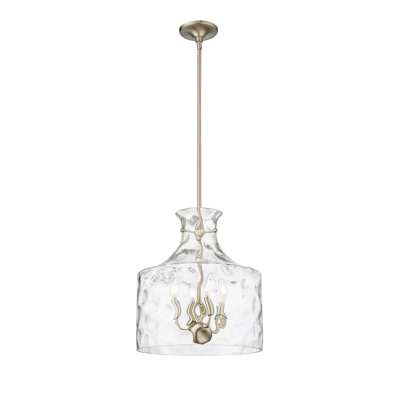 Wrought Studio™ Maitreya 4 Light Pendant Light with Water Glass Shade