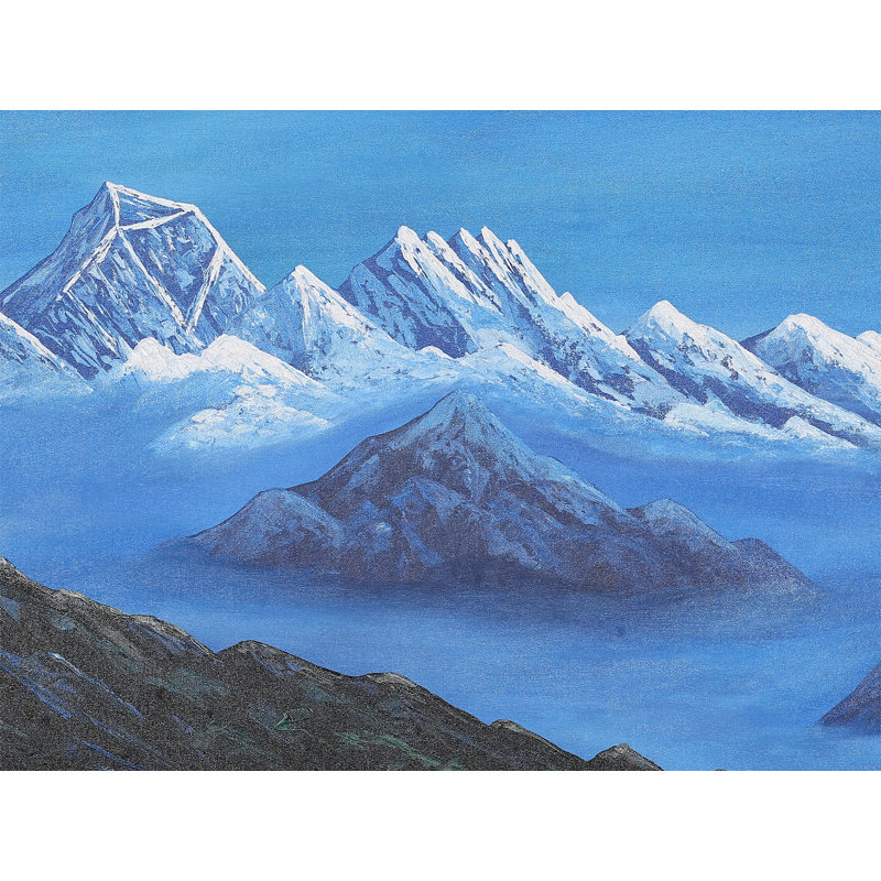 Nuage près de la haute montagne | Huile sur toile | Avec cadre