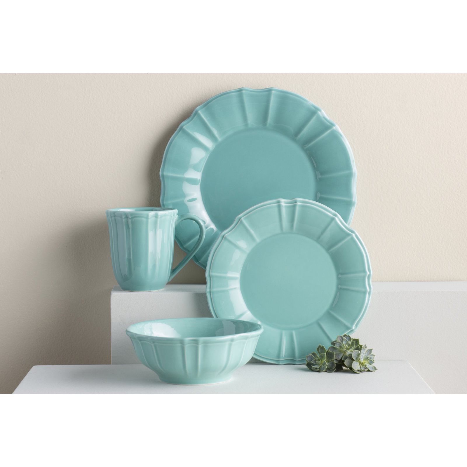 Chloe Dinnerware Set, Turquoise