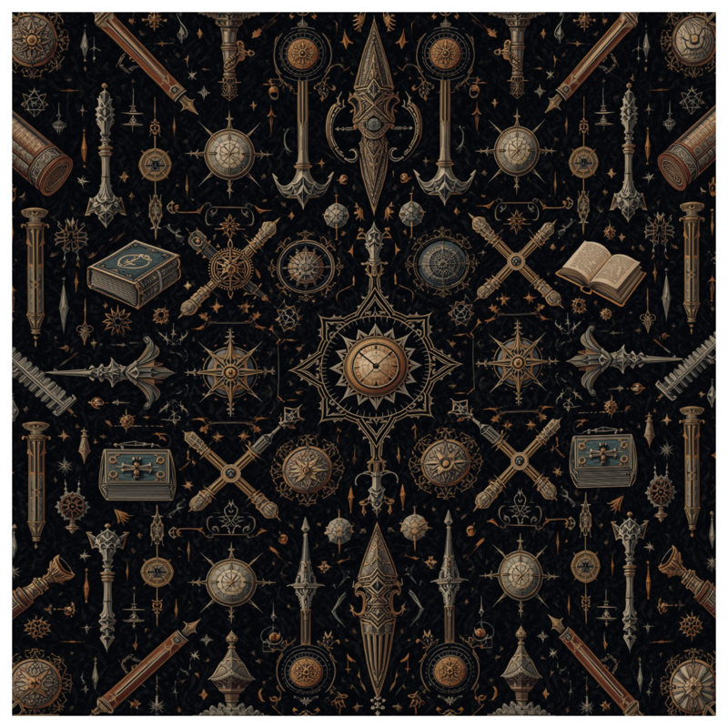 Rideaux Steampunk Compass, 50 po x 92 po - 1 panneau, Sheer