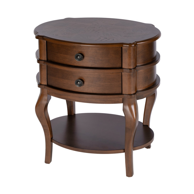 Table d'appoint 2 tiroirs Tara , Brun
