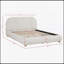 Grand lit moderne en tissu de jute ivoire doux, cadre de lit plateforme tapissier 1pc, élégant et confortable-1303015892