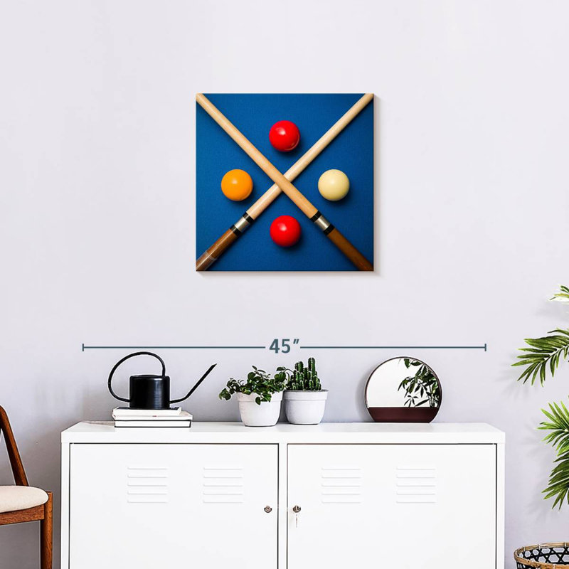 Balle et bâtons de billard Senne, H 20 po x l 20 po