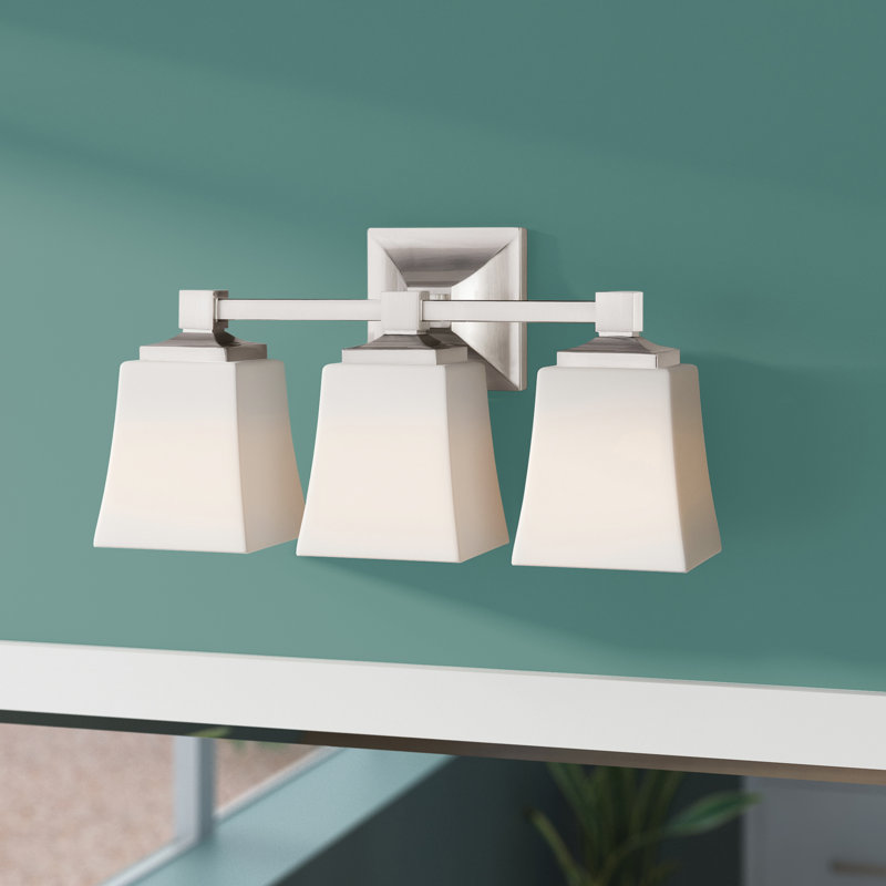 Éclairage pour meuble-lavabo 3 lumières à intensité réglable Bembery, Nickel brossé