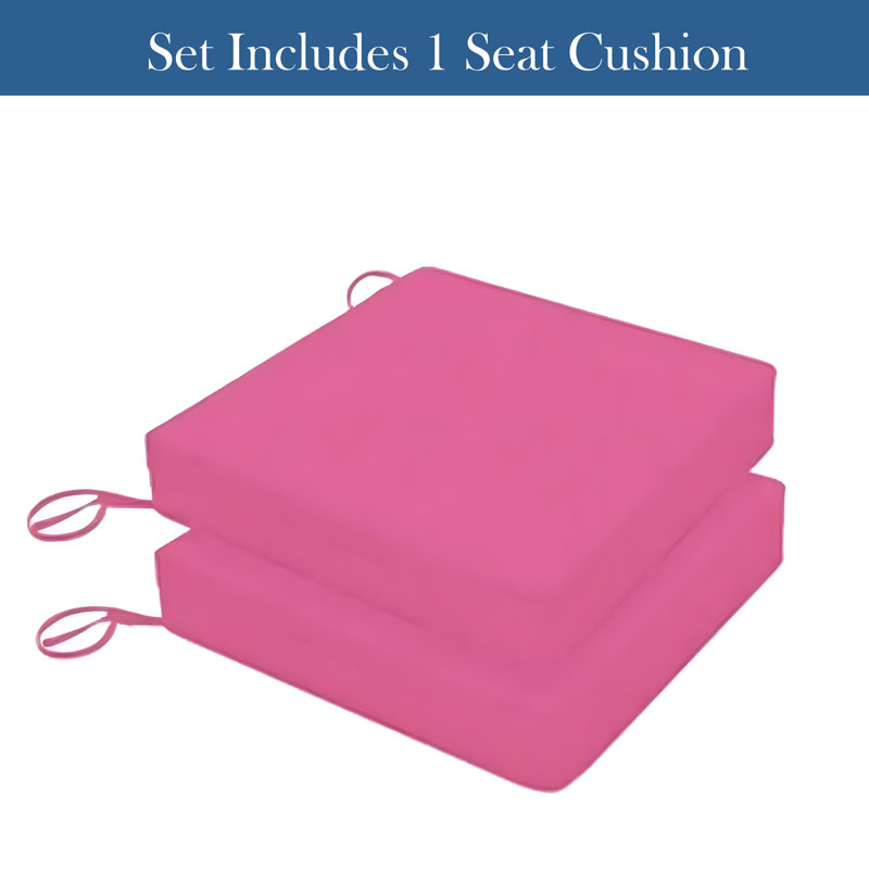 3" Deep Seat Cushion - Water-Resistant, Pink, 22" W x 22" D