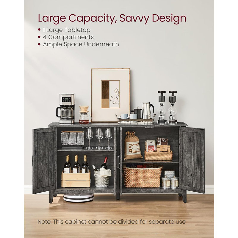 Armoire de rangement, buffet réglable gris anthracite