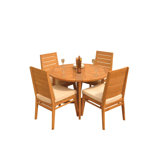 Outdoor 5 - Piece Teak Dining Set