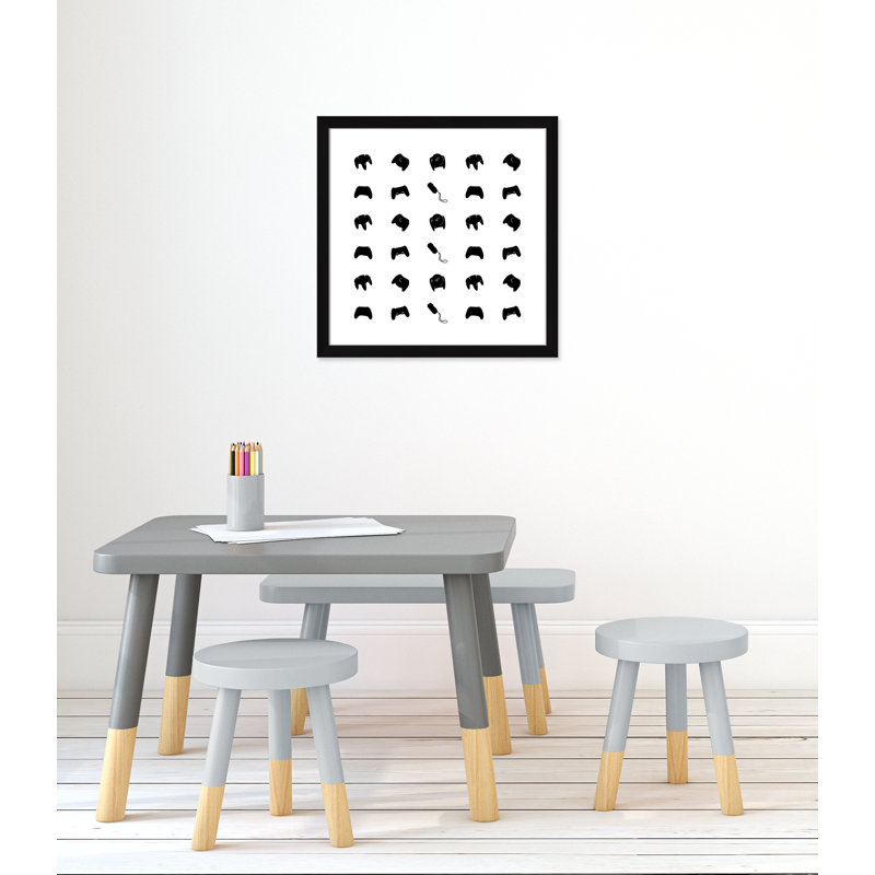 Imprimé papier à motif de joueur, H 24,5 po x l 24,5 po x P 0,63 po, Cadre noir