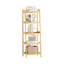 127cm H x 43.2cm W Bamboo / Rattan Bookcase-715512476