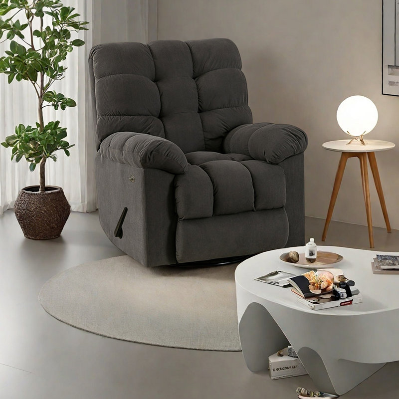 Light luxury ergonomic corduroy recliner, Gray