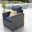 5-Piece Patio Furniture Set, PE Wicker Outdoor Conversation Set with 3-Seat Sofa, 2 Armchairs and 2 Ottomans, Modern Outdoor Seating Set for Patio, Porch & Backyard-827377466-827377460