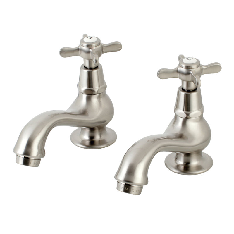 Kingston Brass Essex Two-Handle Deck Mount Basin Tap Faucet, Brushed Nickel