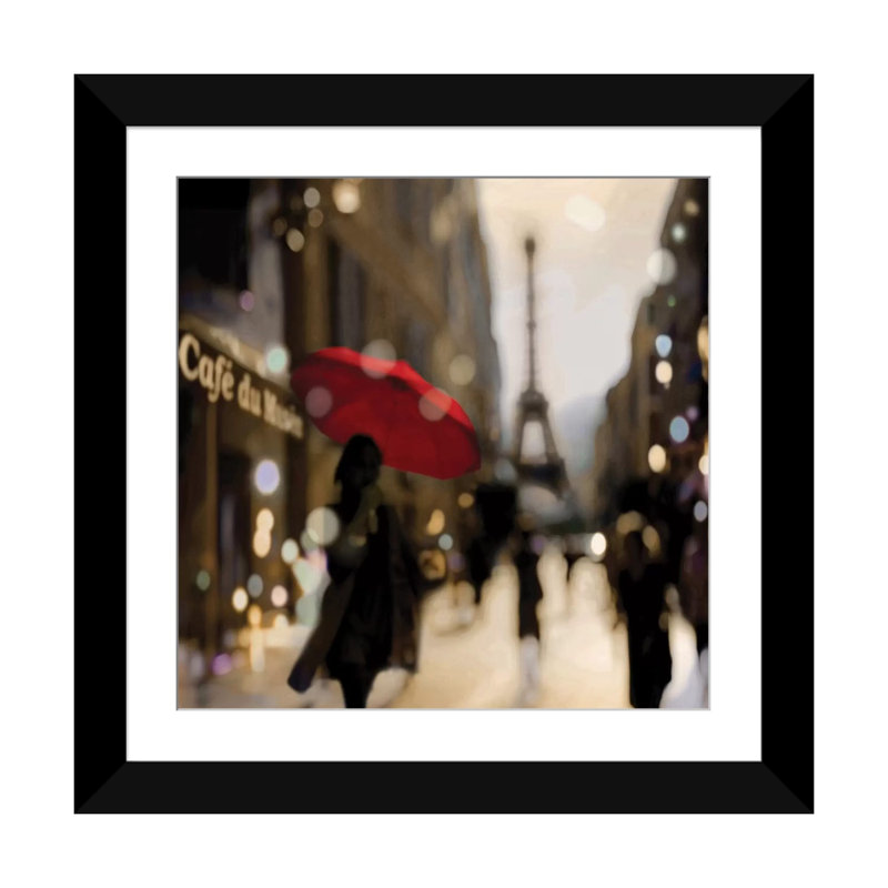 «A Paris Stroll», impression sur toile, H 16 po x l 16 po x P 1 po, Toile avec cadre noir