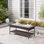 Aibek 23.6'' W Rectangular Wicker Outdoor Coffee Table with Glass Top