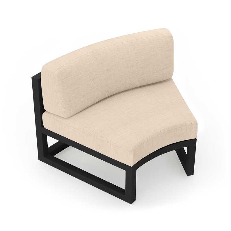 Avion Curve Seat - Black, Canvas Flax Sunbrella® Canvas, Black