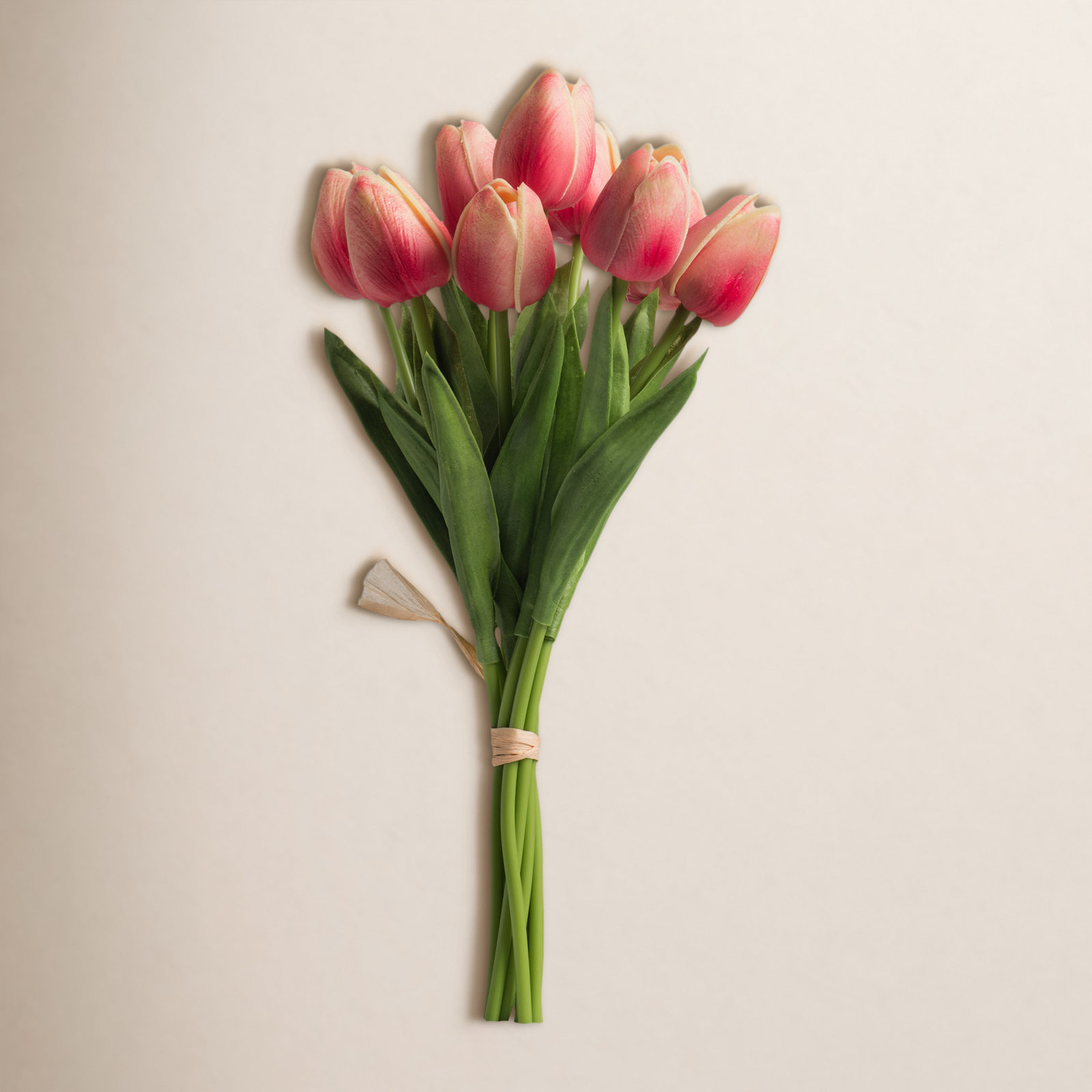 Faux Tulip Flower, 5.1" H x 3.4" W x 3.4" D, Pink