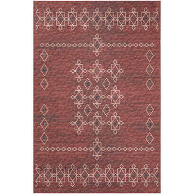Anberlynn Chenille Washable Southwestern Rug