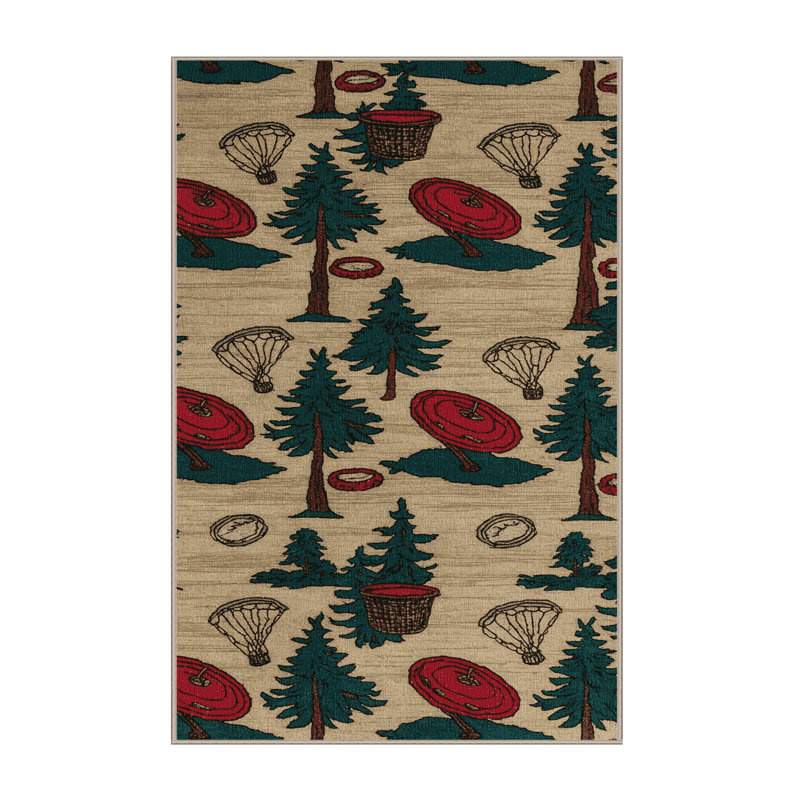Washable Disc Golf Sports Area Rug, Rectangle 8' x 12'