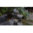 3-Tier Gray Pots on Stacked Rocks 2.5-Feet Tall Outdoor Polyresin Fountain with Lights and Gray Side Planter