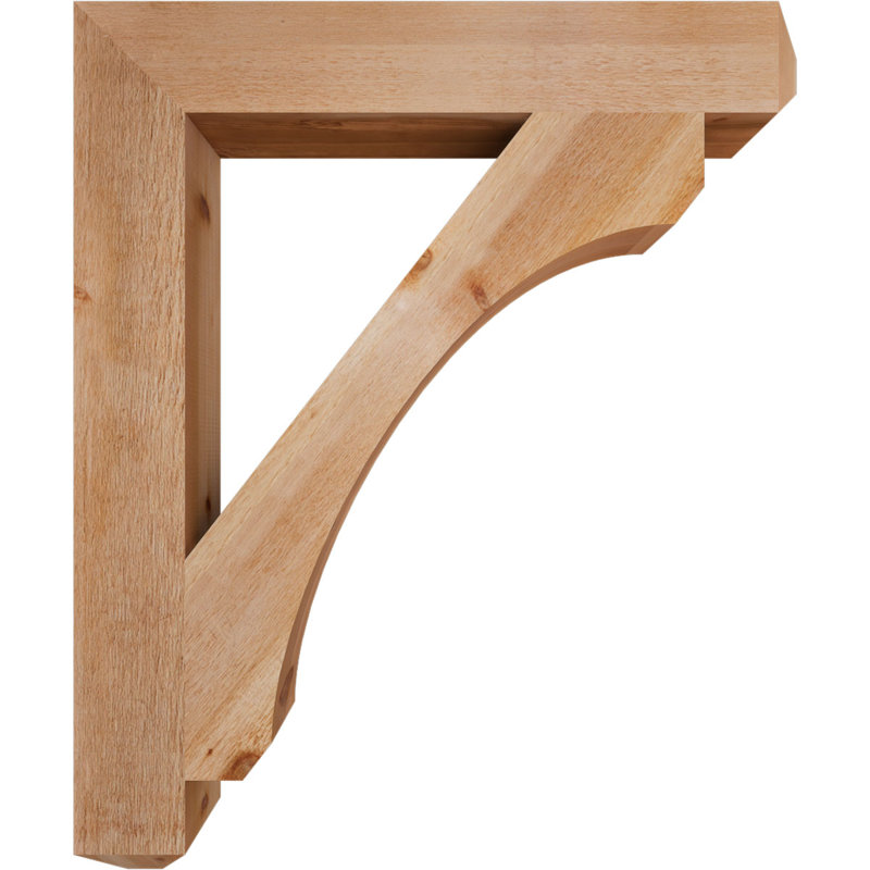 H Wood Bracket/Corbel, Western Red Cedar (Rough Sawn), 48" H x 6" W x 40" D