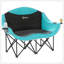 Chaise de camping double pour adultes Outsunny, chaise de camping pliante rembourrée avec accoudoirs, porte-gobelets, vert