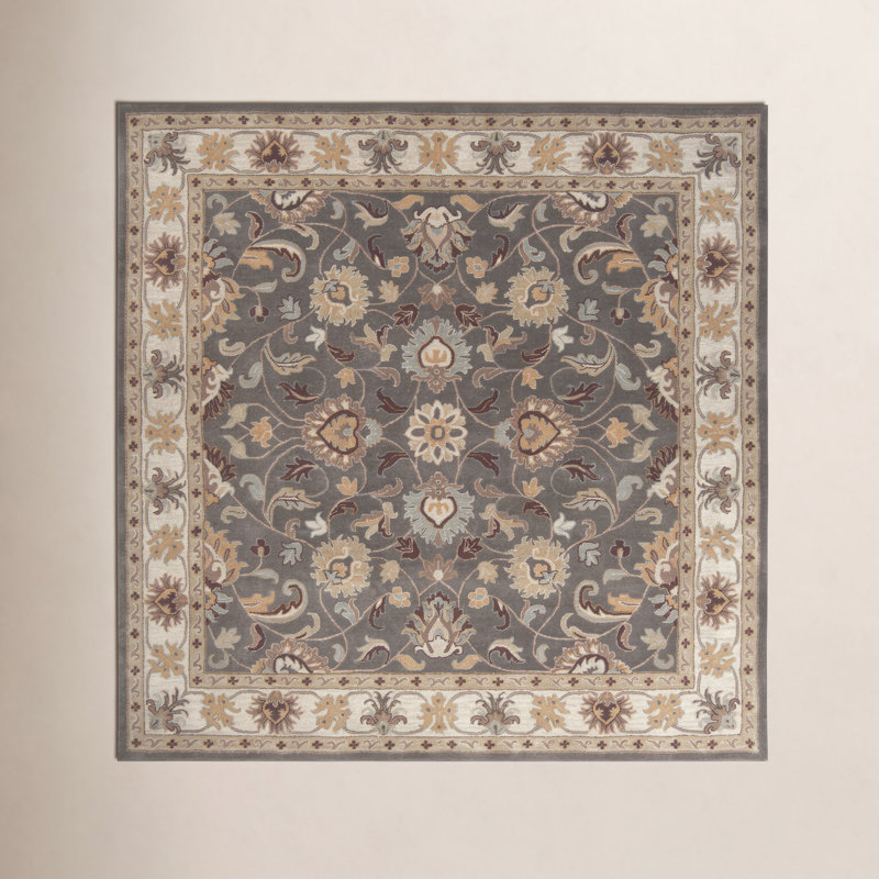 Arden Hand Tufted Wool Floral Indoor Rug, Square 9'9"