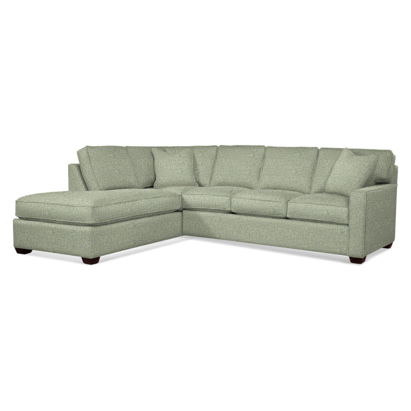 Ellora Upholstered L-Shaped Sectional, Left Hand Facing, Java, Green Performance Fabric; 0851-54