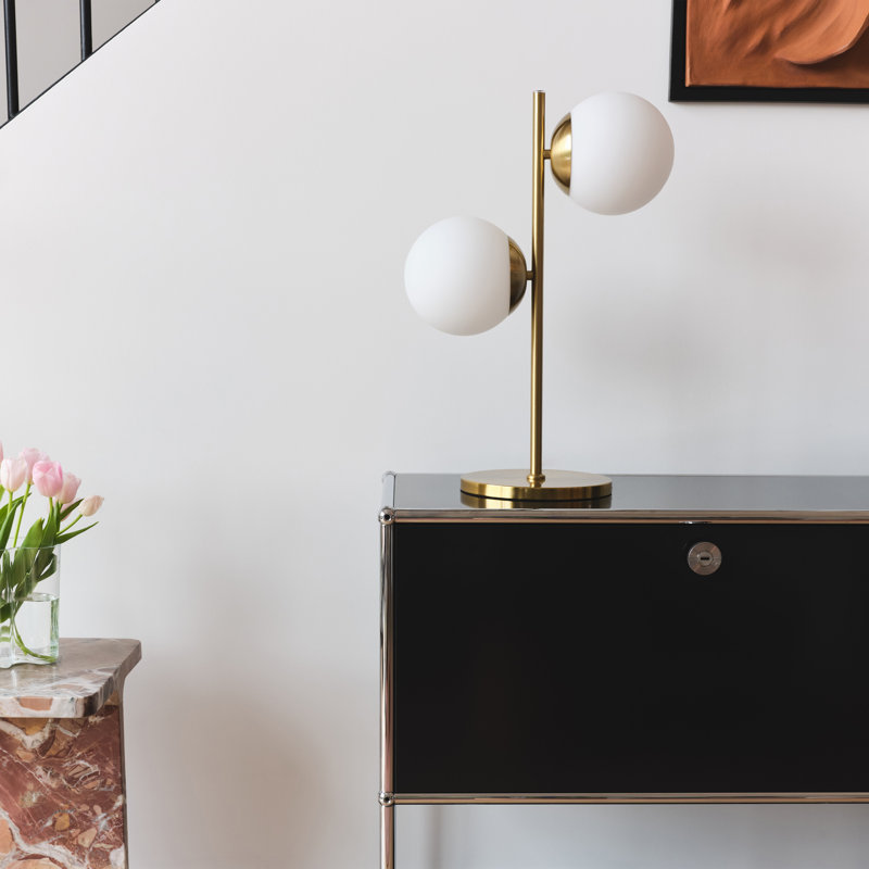 Sphere 20 in. Mid-Century Modern Integrated LED Desk Table Lamp with Built-In 3-Way Dimmer