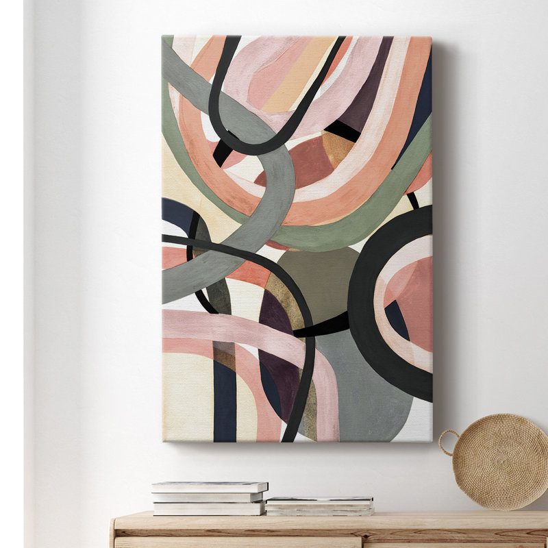 Pastel Tangle I - peinture sur toile tendue, H 18 po x l 12 po x P 1 po