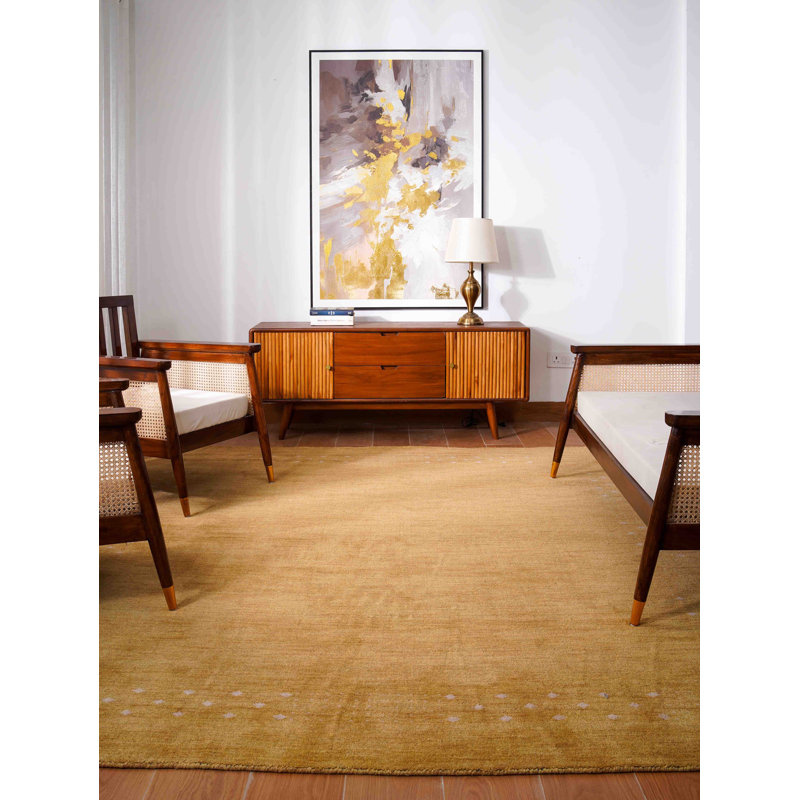 Anley Hand Knotted Loom Wool Eco-Friendly Area Rugs - Contemporary Modern Design, High Pile Thick Handmade Anti Skid Area Rugs for Living Room, Bed Room