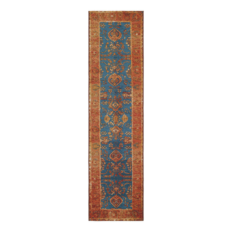 Indoor/Outdoor Traditional Area Rug, Runner 2' x 8'