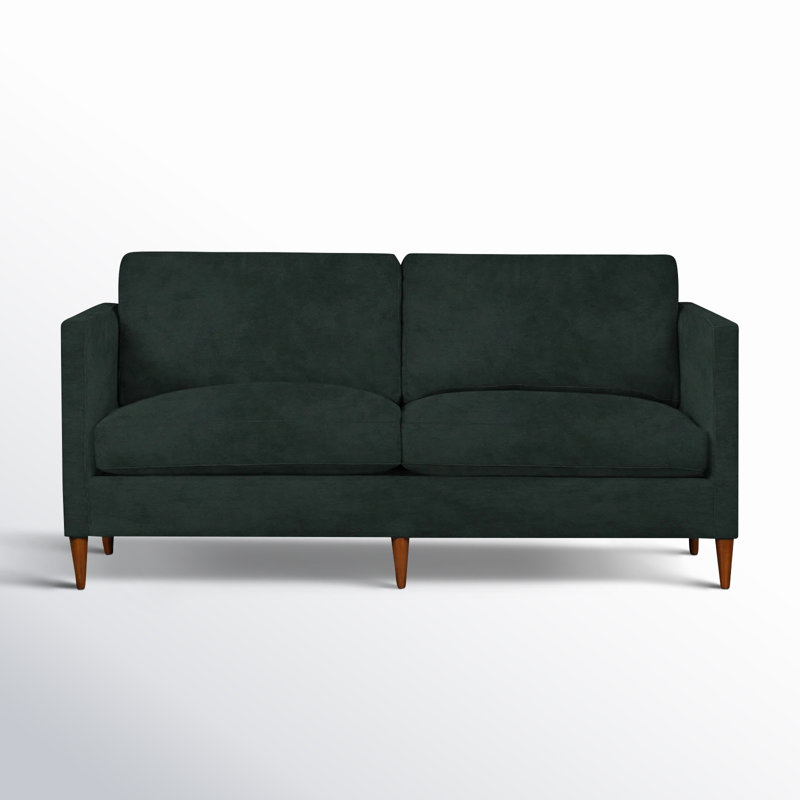 Clifford Upholstered Custom Studio Sofa, Bella Hunter Performance Velvet