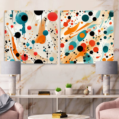 Cubia - Ensemble de 2 verres muraux abstraits en acrylique Mid-Century