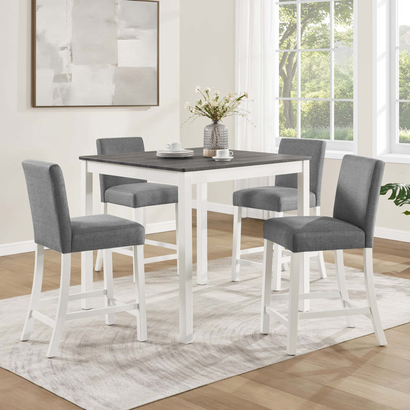 Ensemble de salle à manger à hauteur de comptoir 5 pièces avec chaises confortables Sturdy