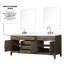 Meuble-lavabo double en chêne gris 80 po X P 22 po, plateau en marbre, robinet inclus, largeur de 36 miroirs