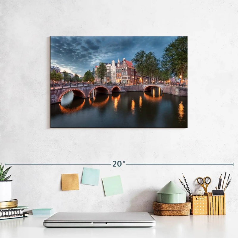 Amsterdam Bridge Canals, 8" H x 12" W