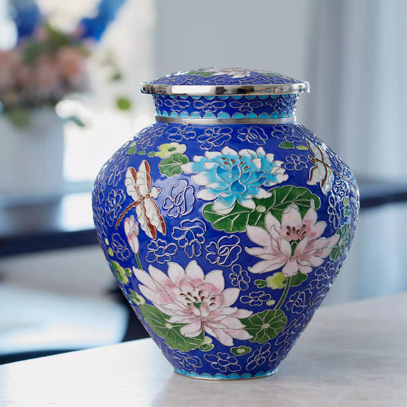 Etienne Butterfly Large Adult Urn, Dark Blue