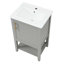 Meuble-lavabo de 20 po avec lavabo, armoire de salle de bain avec porte à fermeture douce, support de rangement et tablette ouverte-121709096